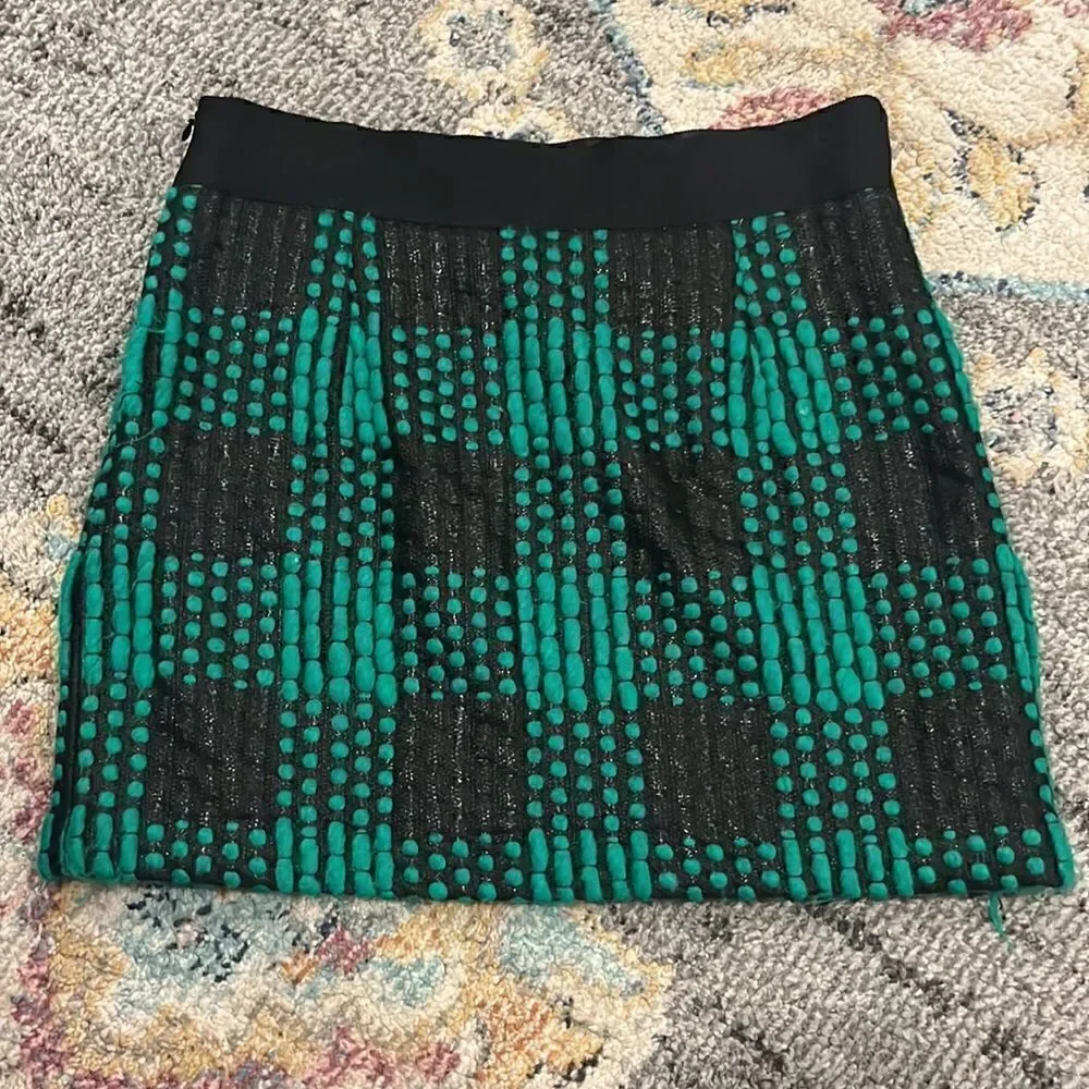 MILLY of New York Plaid Woven Yarn Skirt